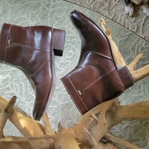 SIR IMPERIAL Brown Leather Ankle Boots